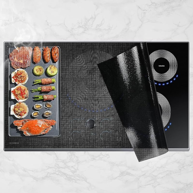 KitchenRaku Large Translucent Magnetic Induction Cooktop Protector Mat