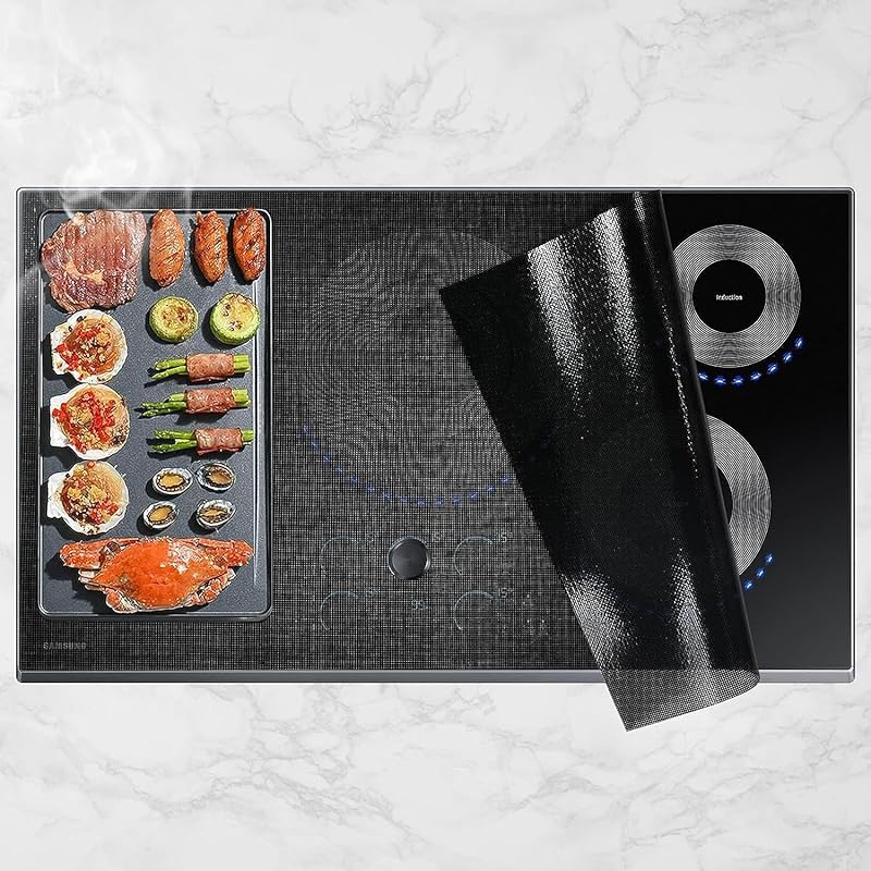 KitchenRaku Large Translucent Magnetic Induction Cooktop Protector Mat