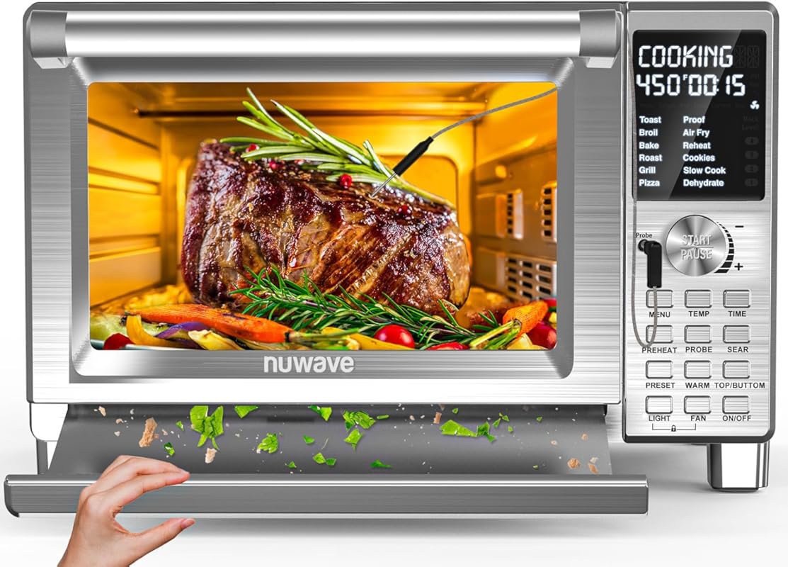 Nuwave Bravo XL Pro 30QT Air Fryer Toaster Oven, Super Convection for 