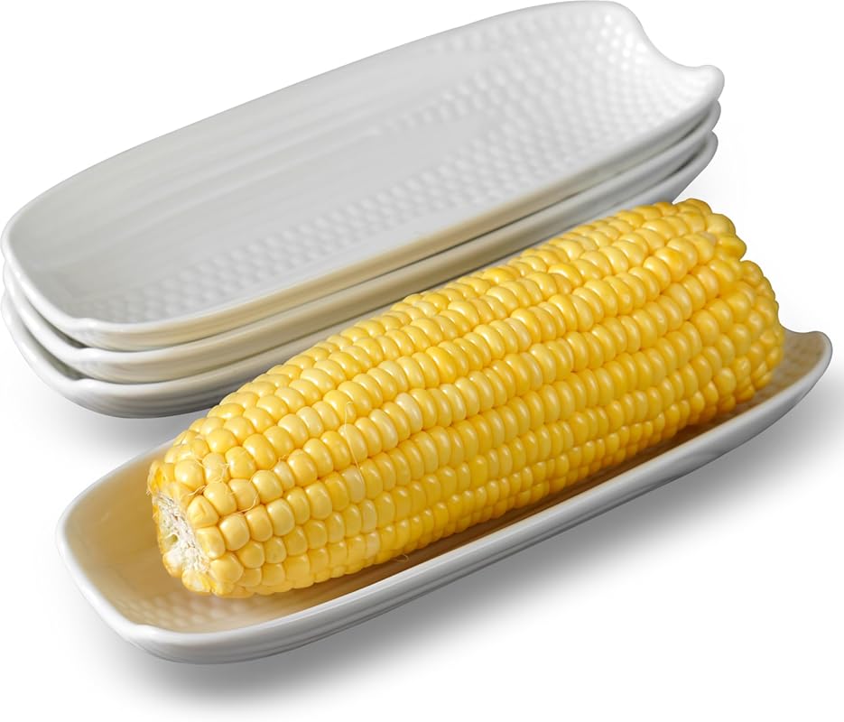 Cinf Ceramic Corn Cob Dishes, 8.8