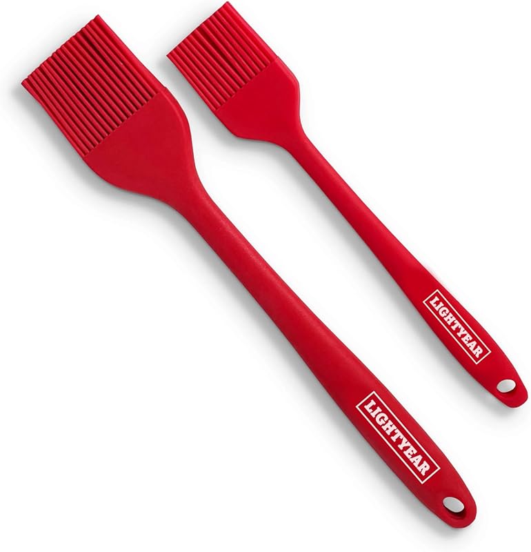 Lightyear Red 2-Piece Silicone Basting & Pastry Brush Set – 450°F Heat