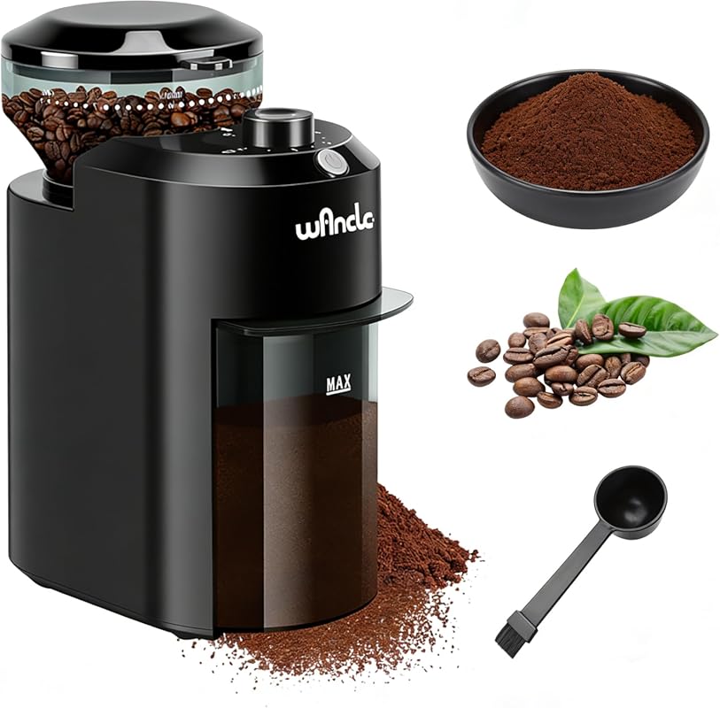 Wancle Electric Burr Coffee Grinder: Professional Adjustable Mill with