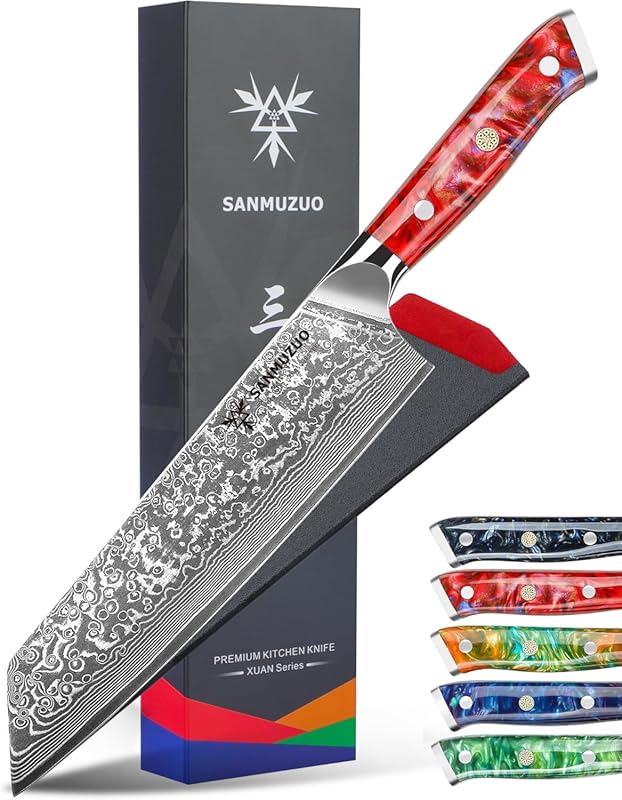 Xuan Series 8.5 Inch Kiritsuke Chef Knife: 67 Layers Damascus Steel wi