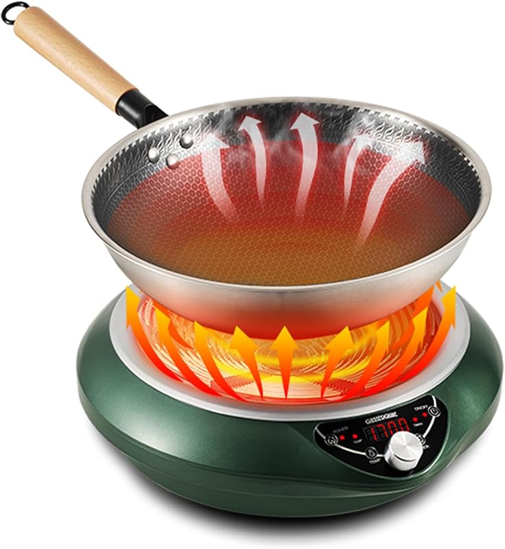 1700W Concave Induction Cooktop Wok Burner with 13.4