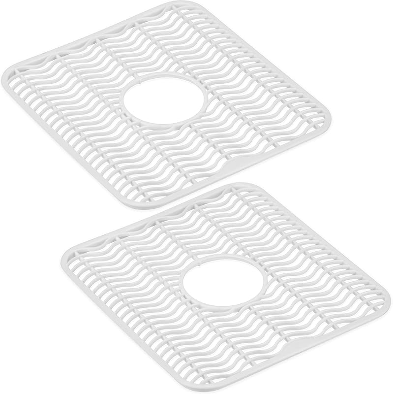 Dependable Essentials Plastic Sink Protector Mat, 2 Pack White 12