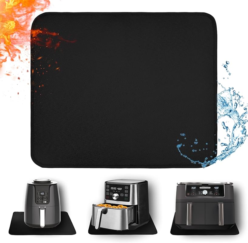 Black 15x18in Fireproof Silicone Heat Resistant Mat. Countertop Protec