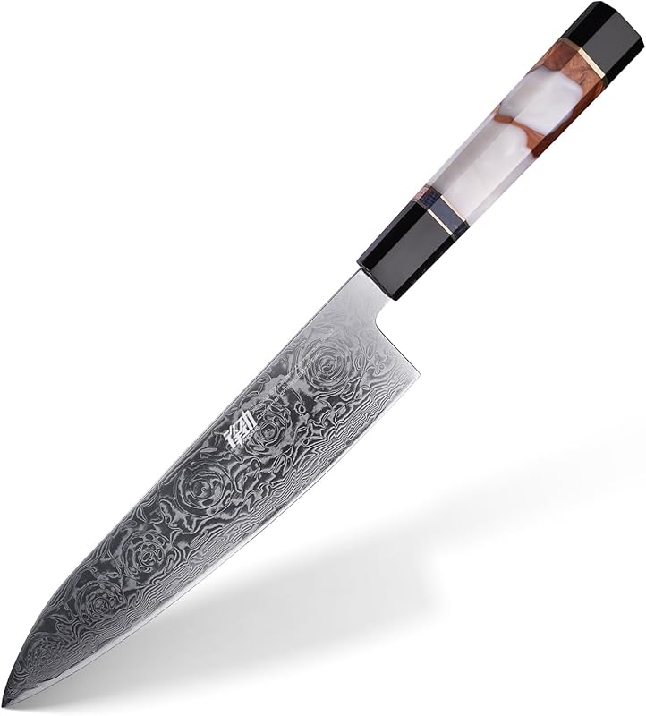 FINDKING BLACK-ROSE Series 8 Inch Japanese Chef Knife: Damascus Kitche