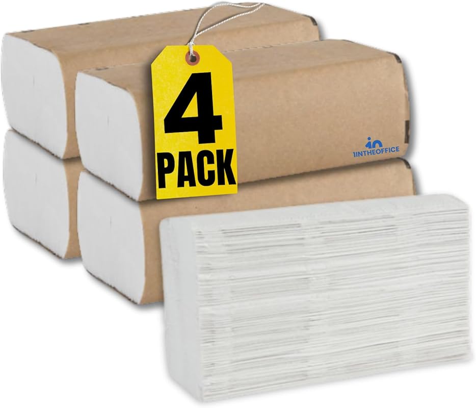 1InTheOffice Multifold Paper Hand Towels for Bathroom, 1-Ply, 9