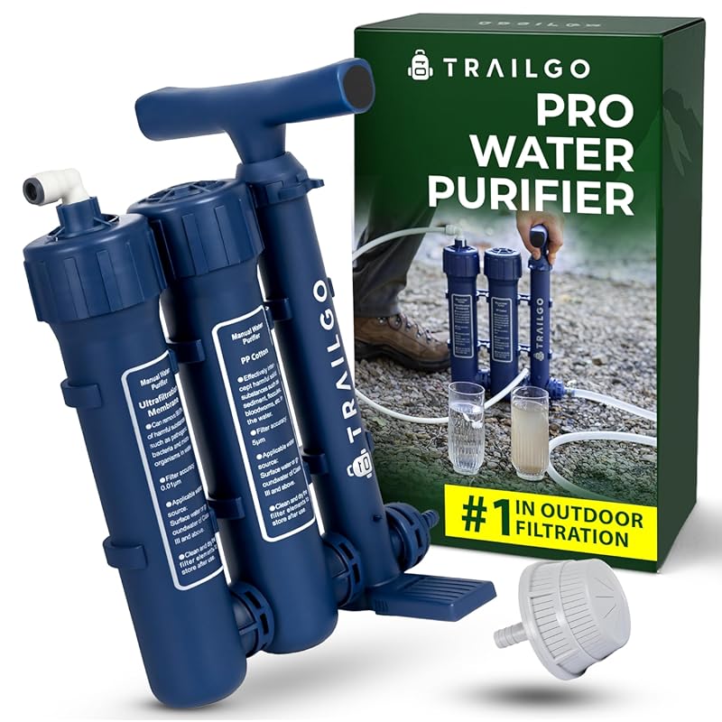 Pro Water Purifier Hand Pump 3-Stage Portable Water Filtration System