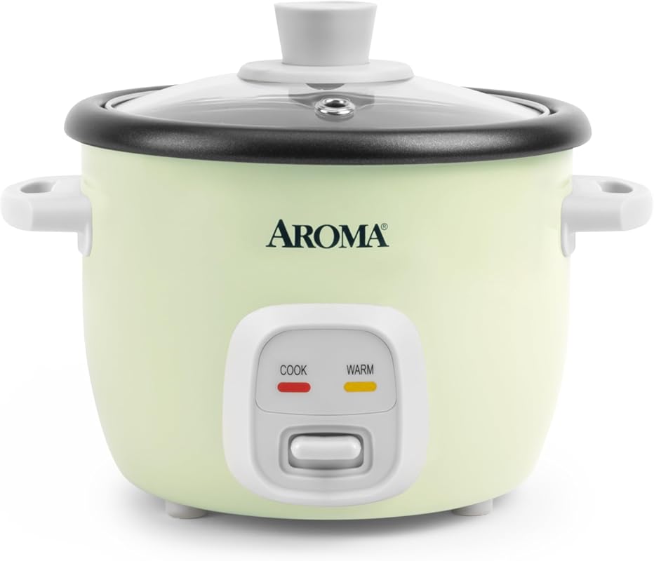 AROMA Mini Rice Cooker: 2-Cup Uncooked, Multi-Cooker for Grains, Soup,