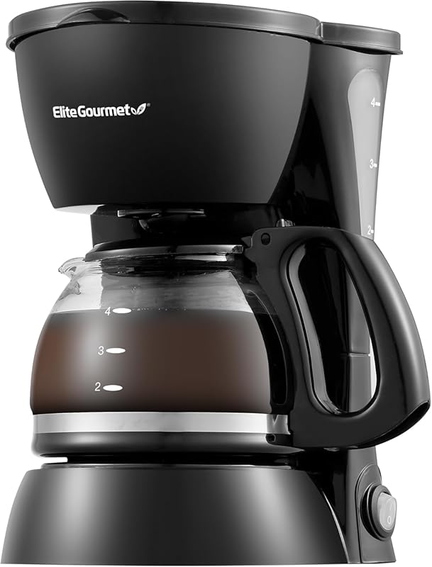 Elite Gourmet EHC4128 Automatic 4-Cup Drip Coffee Maker with Pause N S