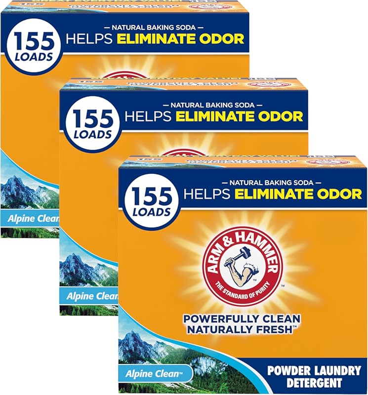 ARM & HAMMER Alpine Clean Powder Laundry Detergent (3-Pack), 155 Loads