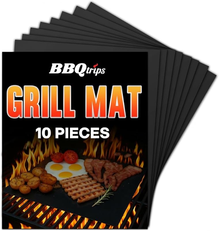 10 Pack Non-Stick Reusable Grill Mats (15.75