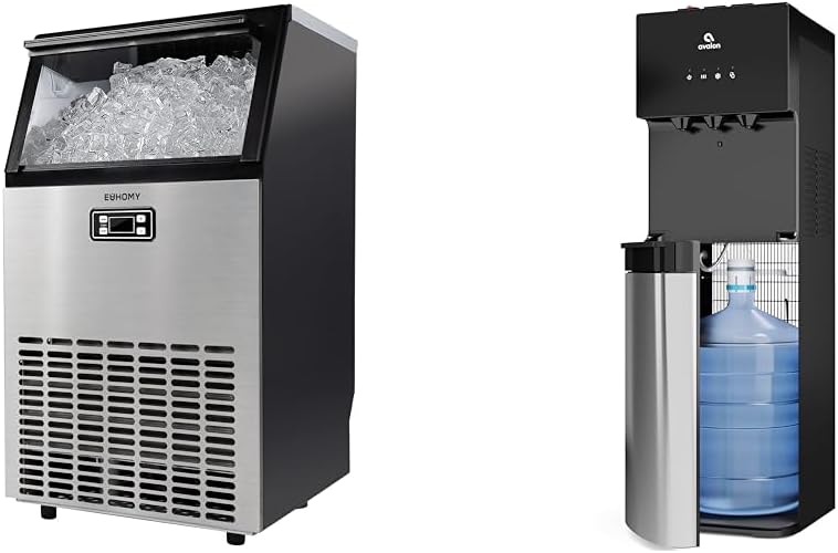 EUHOMY 99lbs Daily Ice Maker & Avalon Stainless Steel Water Cooler, Ho
