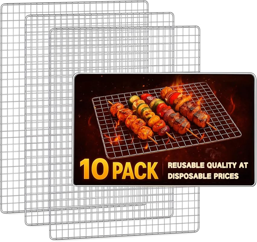 10-Piece Disposable Grill Topper & Baking Rack (11.8