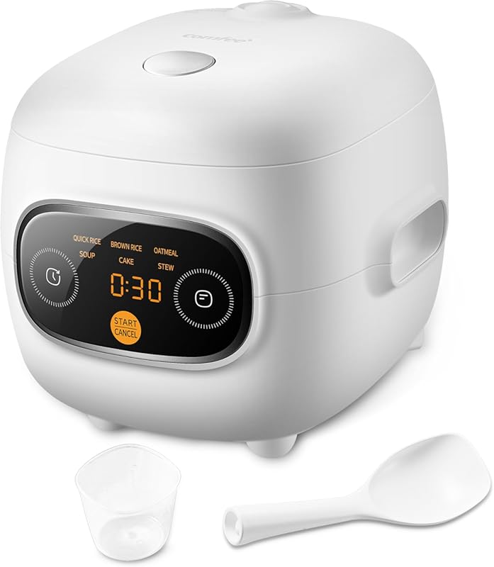 COMFEE' Mini Rice Cooker: 2-Cup Uncooked, Portable, Non-Stick, 24H Del