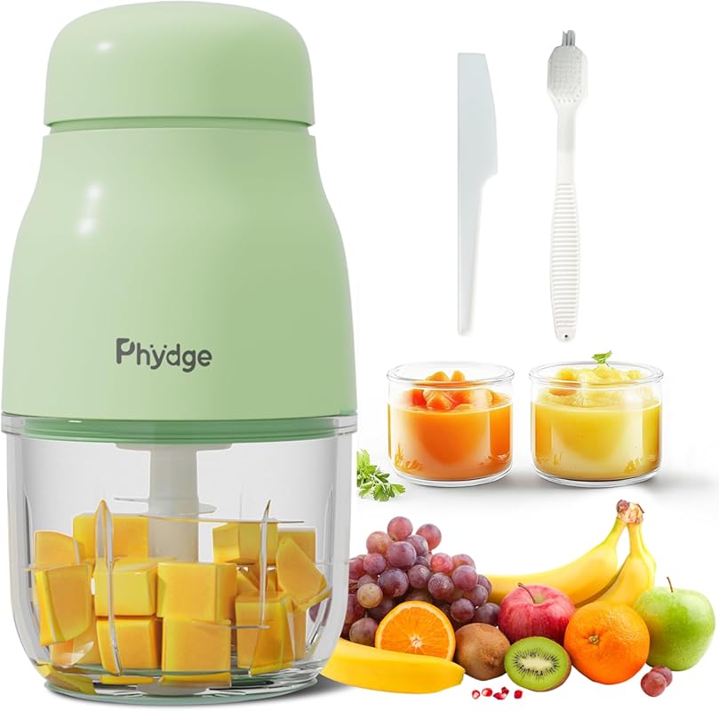 Green Baby Food Maker & Blender: 10oz Puree Processor for Fruits, Vege