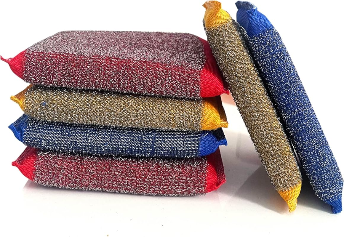 Non-Scratch Microfiber Kitchen Scrub Sponges: Heavy Duty Dish Cleaning