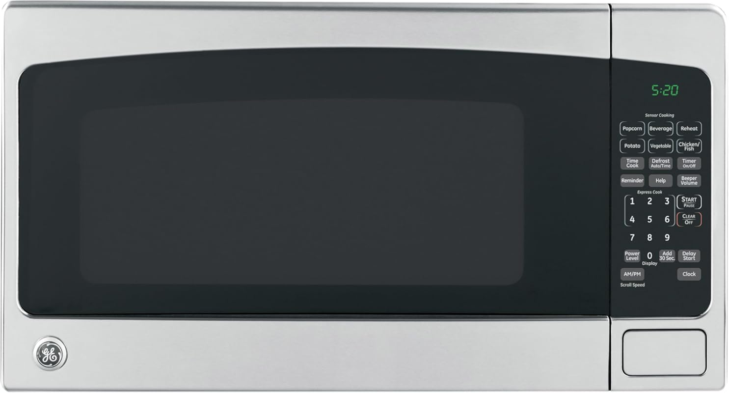 GE Countertop Microwave Oven, 2.0 Cu. Ft., 1200W, 8 Auto Settings, Chi