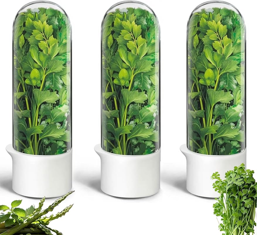 Herb Saver Pod Cilantro Containers (3 Pack) for Refrigerator - Keep Pa