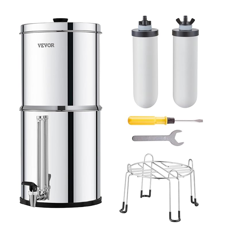 VEVOR 2.25G Gravity-Fed Stainless Steel Countertop Water Filter System