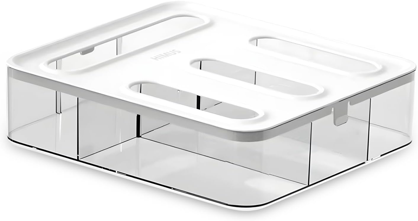 HIMUS 4-in-1 Plastic Bag Organizer for Drawer/Wall Mount; Fits Sandwic