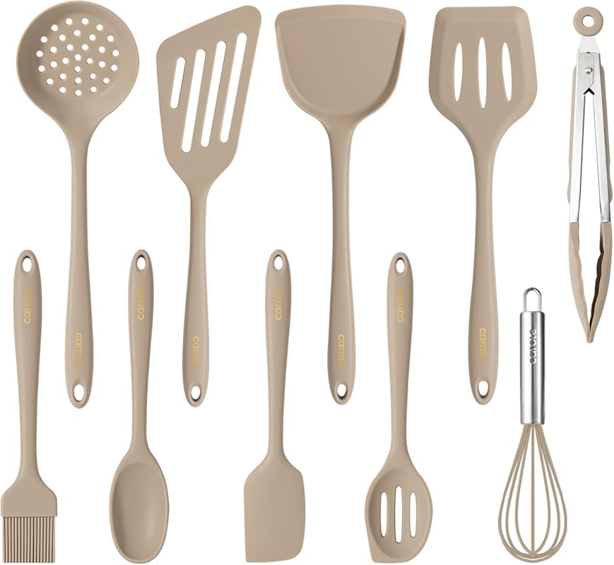 CAROTE 10-Piece Silicone Kitchen Utensil Set for Nonstick Cookware – 4