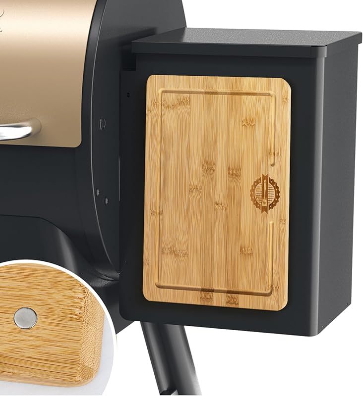 Premium Magnetic Bamboo Cutting Board for BBQ Grilling – Attaches Secu