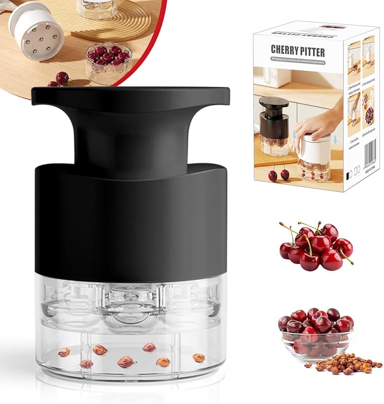 7-in-1 Multiple Cherry Pitter Tool, Push Type Portable Corer with 7 Ho