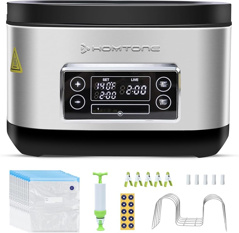 Homtone 8 Quart Sous Vide Cooker: Precise Temperature & Time Control, 