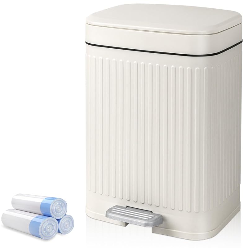 rejomiik Small 2.1 Gallon Slim Bathroom Step Trash Can