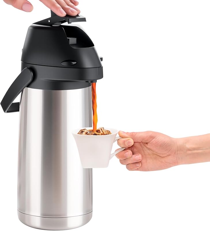 PARACITY 64.2 Ounce Stainless Steel Airpot Coffee Carafe with Double P