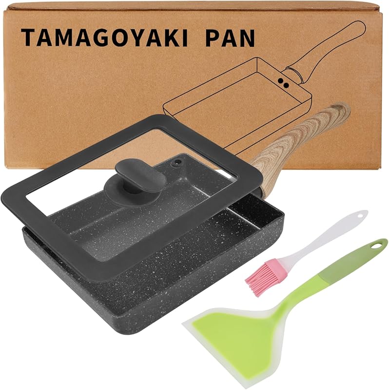 Japanese Nonstick Tamagoyaki Egg Pan, Rectangle Small Frying Pan with 
