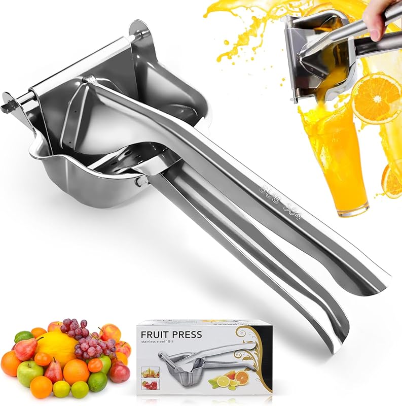 Stainless Steel Manual Fruit Juicer Squeezer, Perfect for Orange, Lemo