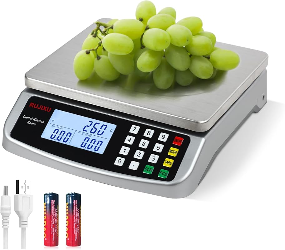 Large Digital Commercial Kitchen Food Scale 88lb/40kg with Price Compu