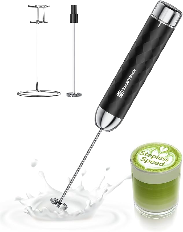 Maestri House LunaFro 2.0 Rechargeable Milk Frother: Stepless Speed Ha