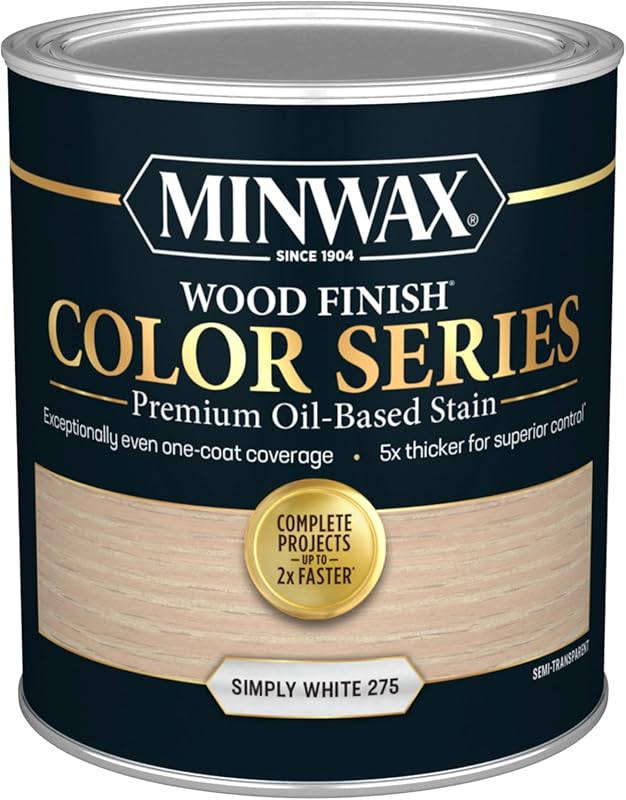 Minwax Wood Finish Color Series Stain, Simply White, 1 Quart for Inter