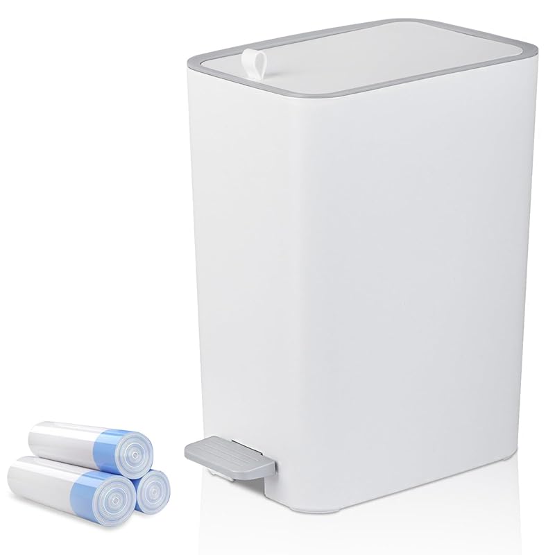 rejomiik Small 2.1 Gallon Bathroom Step Trash Can with Lid