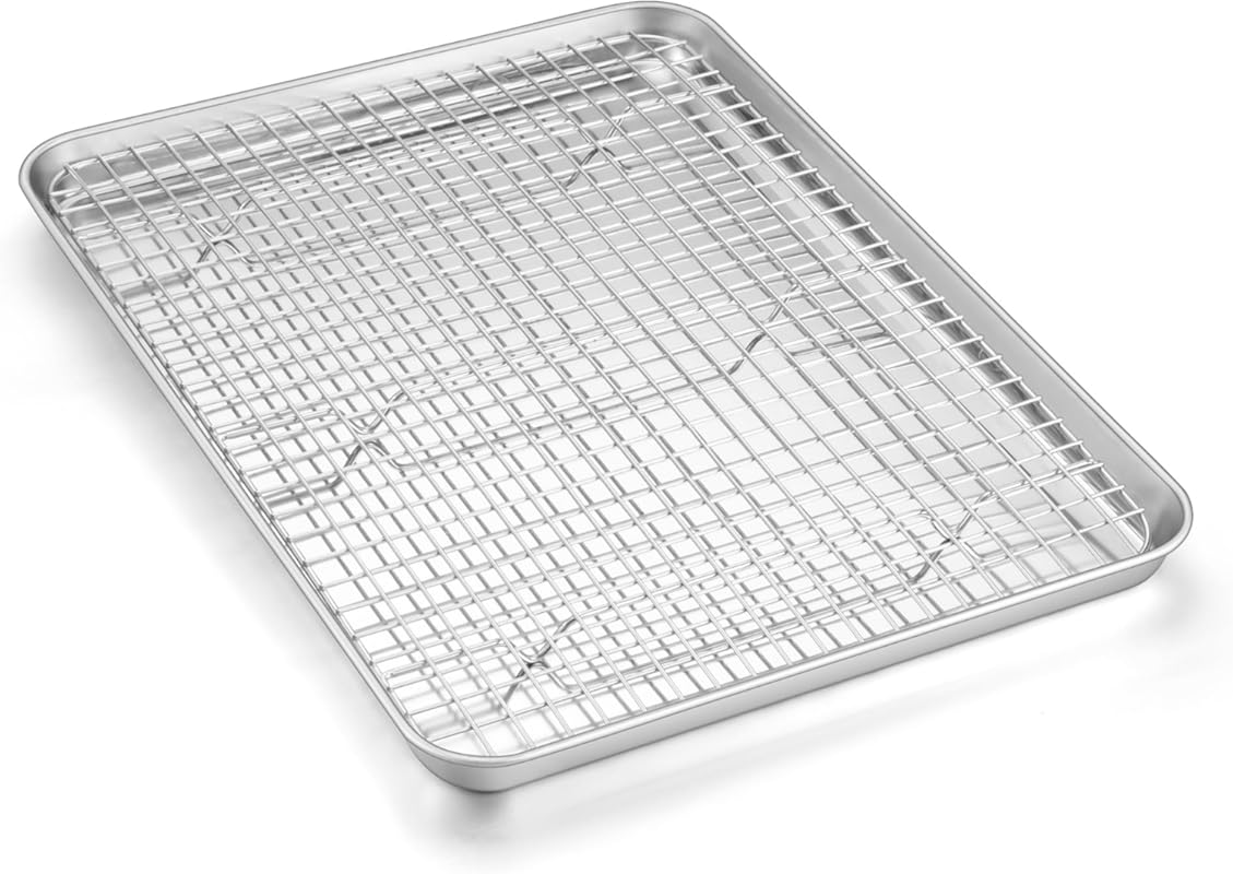 Homikit 16x12 Stainless Steel Baking Sheet & Wire Rack Set - Nonstick 