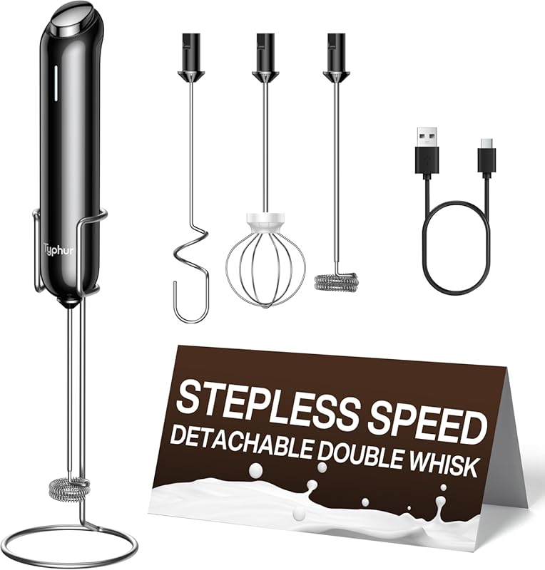 InstaWhisk Rechargeable Milk Frother Wand: Variable Speed Electric Dri