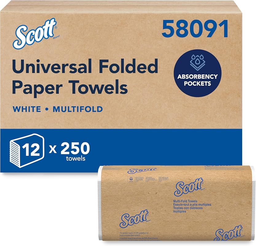 Scott Professional 58091 Universal Multifold Paper Towels with Absorbe