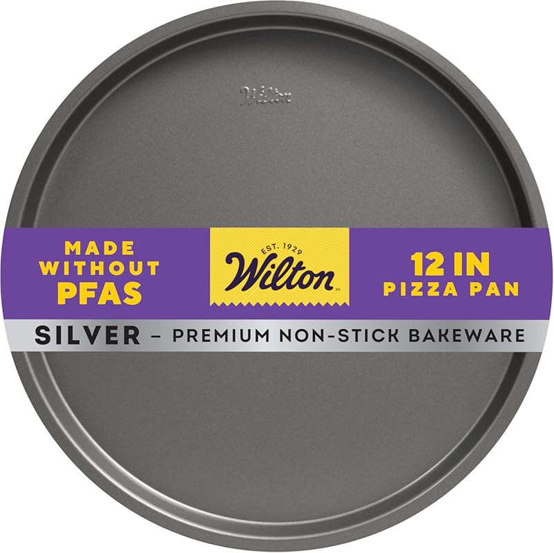 Wilton 12-inch Non-Stick Stainless Steel Pizza Pan, PFAS-Free Bakeware