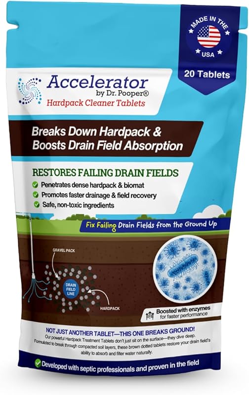 Dr. Pooper Accelerator Hardpack Cleaner Tablets for Septic Systems, Br