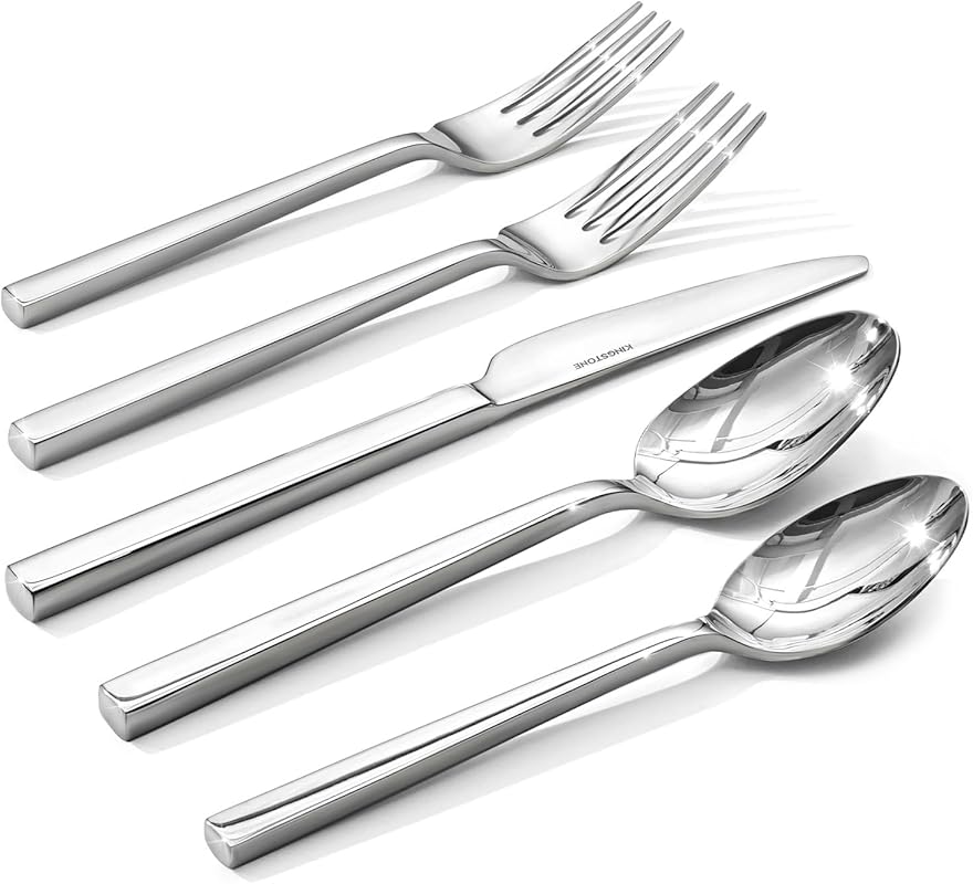 KINGSTONE 60-Piece Silverware Set, Premium Stainless Steel Flatware Se