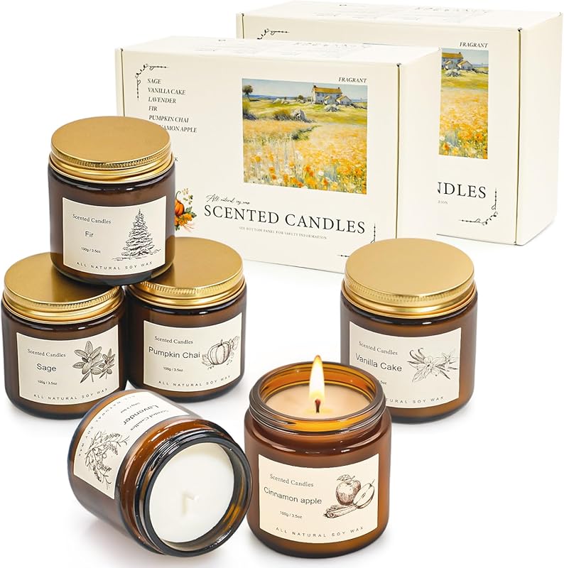 12 Pack Long Lasting Soy Scented Candles for Home, Holiday Aromatherap