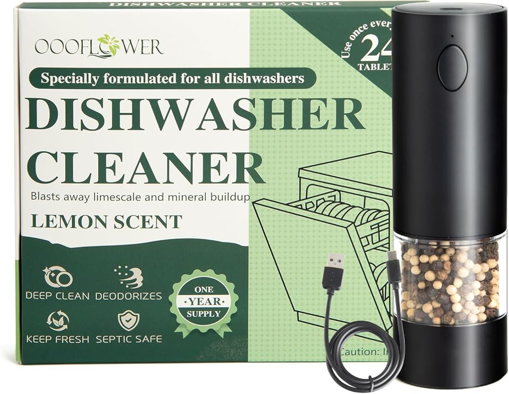 24 Pcs Lemon-Scented Dishwasher Cleaner & Deodorizer Tablets: Deep Cle