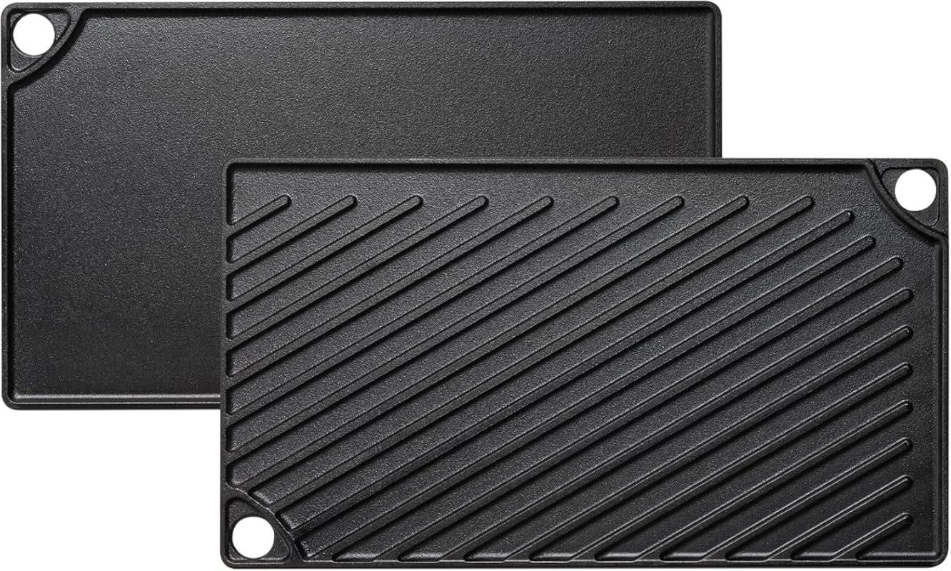 EWFEN 16.7x9.5'' Reversible Cast Iron Grill/Griddle Pan - Pre-Seasoned