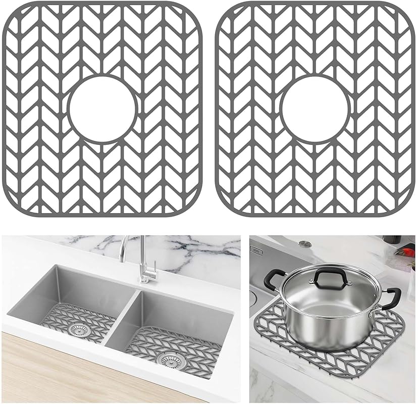 AWOKE Gray Silicone Sink Protectors, 2 Pack 12