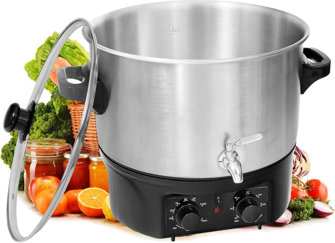 14.5QT Electric Water Bath Canner with Digital Control, Drain Tap, Adj