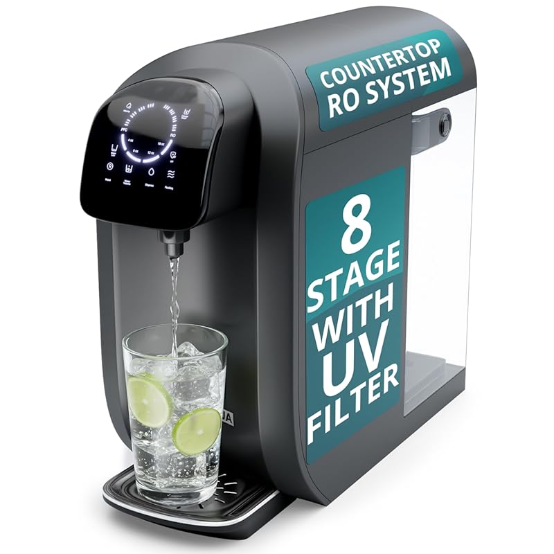 NU Aqua 8-Stage Countertop RO+UV Water Filter System with Sediment, Ca